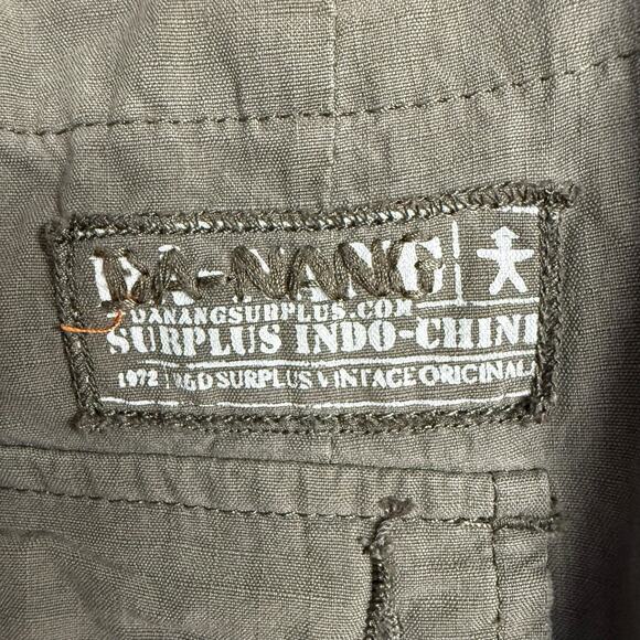 Vtg Y2K Da-nang Cargo Military Pants Embroidered Tan Large 34x31.5 Army Bohemian - Picture 4 of 9